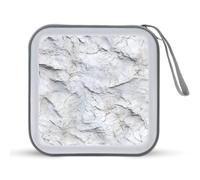 Jubonexis Custodia portatile per CD e DVD, con texture in pietra bianca, per auto, casa, viaggio