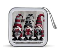 Jubonexis Custodia portatile per CD e DVD, con tre gnomi carini, per auto, casa, viaggio