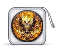 Jubonexis Custodia portatile per CD e DVD, in vetro colorato, con ali spiegate, per auto, casa, viaggio