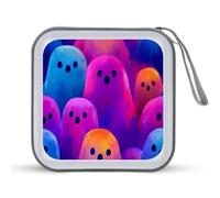 Jubonexis Custodia portatile per CD e DVD, motivo: fantasmi iridescenti