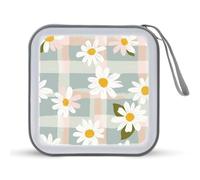 Jubonexis Custodia portatile per CD e DVD, motivo: fiori di camomilla, per auto, casa, viaggio