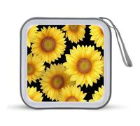 Jubonexis Custodia portatile per CD e DVD, motivo girasoli, per auto, casa, viaggio