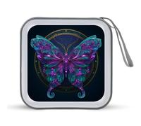 Jubonexis Custodia portatile per CD e DVD, motivo mandala con farfalle astratte