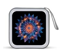 Jubonexis Custodia portatile per CD e DVD, motivo mandala di schegge geometriche, per auto, casa, viaggio