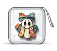 Jubonexis Custodia portatile per CD e DVD, motivo: ragazza fantasma, in vetro colorato, per auto, casa, viaggio