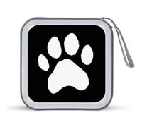 Jubonexis Custodia portatile per CD e DVD, motivo silhouette di piede animale, per auto, casa, viaggio