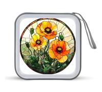 Jubonexis Custodia portatile per CD e DVD, motivo: tre papaveri