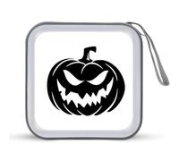 Jubonexis Custodia portatile per CD e DVD, motivo zucca e lanterna nera, per auto, casa, viaggio