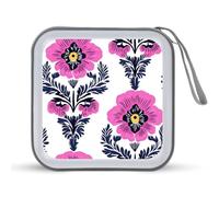 Jubonexis Custodia portatile per CD e DVD, per auto, casa, viaggio, motivo: viole del pensiero