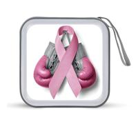 Jubonexis Custodia portatile per guanti da boxe rosa per la sensibilizzazione sul cancro, per CD e DVD, per auto, casa e viaggio