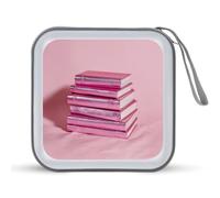 Jubonexis Custodia portatile per libri di testo rosa CD DVD per auto, casa, viaggio