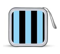 Jubonexis Custodia portatile verticale blu e nera a righe per CD e DVD, per auto, casa, viaggio