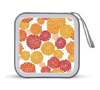 Jubonexis Custodia portatile vintage arancione e rosso a pois per CD e DVD, per auto, casa, viaggio