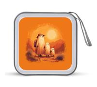 Jubonexis Cute Ghost Family on A Hike CD Case DVD Storage Case Portatile per Auto Casa Viaggio