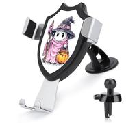 Jubonexis Cute Ghost Witch Holding A Bucket Car Phone Holder Mount Triangolo Clip Base Air Vent Cellulare Supporto Auto Accessori per 4-6 Pollici Cellulari Smartphone