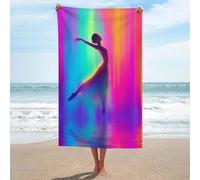 Jubonexis Dancer - Telo mare surreale in microfibra senza sabbia, grande, multiuso, assorbente, per bagno e piscina, 130 x 80 cm