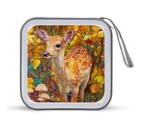 Jubonexis Deer in The Forest - Custodia portatile per CD e DVD, per auto, casa, viaggio