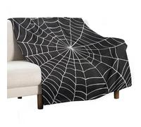 Jubonexis Delicata coperta bianca con motivo ragnatela anti-pelucchi, comoda e resistente, per camera da letto, soggiorno, divano, letto, 127 x 152,4 cm