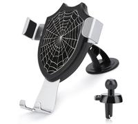 Jubonexis Delicato supporto per telefono da auto con trama ragnatela bianca a triangolo, base a clip per bocchetta dell'aria, accessorio per auto per smartphone da 4-6 pollici