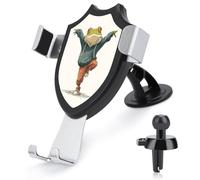 Jubonexis Divertente rana che si allunga in piedi tocca il supporto del telefono dell'automobile del supporto del telefono del supporto della clip del triangolo della base della clip della presa