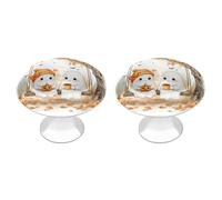 Jubonexis Due graziose altalene rotonde con fantasmi femminili in stile cartone animato, maniglie con viti, 2 pezzi, pomello per cassettiera, decorazione per armadio, casa, ufficio, cucina