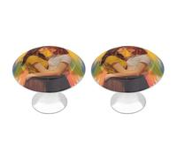 Jubonexis Due pomelli rotondi da donna che abbracciano colorati arcobaleno ad ali per cassetti e armadietti, con viti, 2 pezzi, pomelli per cassettiera, decorazione per armadio, casa, ufficio, cucina