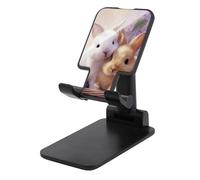 Jubonexis Due simpatici coniglietti bianchi e beige supporto per telefono cellulare pieghevole regolabile per scrivania