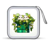 Jubonexis Due simpatici fantasmi in vaso verde porta CD DVD custodia portatile per auto casa viaggio