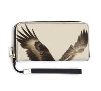 Jubonexis Eagle with Spread Wings PU Leather Clutch Long Bifold Portafoglio, Portamonete Porta Credito, Durevole Porta Carte Deposito per Soldi per Donne Uomini