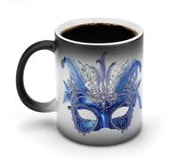 Jubonexis Femenine, bella maschera in maschera che cambia colore, tazza da caffè in ceramica che cambia calore, tazza divertente per tè e acqua, 325 ml