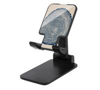 Jubonexis Fetta di albero con anelli di crescita Supporto per telefono cellulare pieghevole regolabile per scrivania