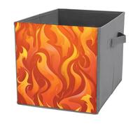 Jubonexis Fiamma stile cartone animato cubi portaoggetti cubi cubi portaoggetti pieghevoli decorativi in tessuto cestini portaoggetti organizer per la casa con manici per scaffali, armadio, 27 x 27 cm