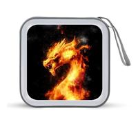 Jubonexis Fiery Dragon - Custodia portatile per CD e DVD, per auto, casa, viaggio