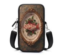 Jubonexis Fish on a Plate con Holly Crossbody Borsa Cellulare Smartphone Borsa Con Tracolla Regolabile Nero