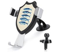 Jubonexis Five Sardines in Indigo Blue Watercolor Car Phone Holder Mount Triangle Clip Base Air Vent Cell Phone Mount Car Mount Accessori Automotive per 4-6 Pollici Cellulari Smartphone
