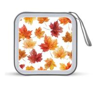 Jubonexis Foglie d'acero in autunno Colori CD DVD Custodia Portatile per Auto Casa Viaggio