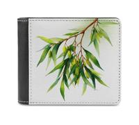 Jubonexis Foglie di un albero sempreverde in morbida pelle PU, portafoglio bifold portamonete, porta carte di credito, portafoglio sottile resistente per uomini e donne