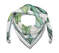 Jubonexis Foulard da donna con pianta di felce verde in vaso, sciarpa quadrata in seta come foulard, sciarpa in raso
