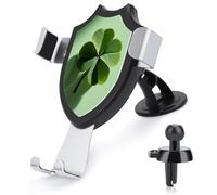 Jubonexis Four-leaf Green Clover Botanical Car Phone Holder Mount Triangle Clip Base Air Vent Cell Phone Mount Car Mount Accessori Automotive per 4-6 Pollici Cellulari Smartphone