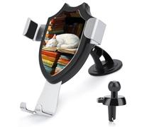 Jubonexis Gatto bianco che dorme sulla cima di un libro aperto supporto per telefono da auto supporto triangolare clip base per bocchetta dell'aria supporto per telefono cellulare accessori