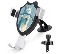Jubonexis Gatto che tiene un intero pesce auto supporto per telefono cellulare supporto triangolo clip base presa d'aria cellulare supporto auto accessori automobilistici per smartphone cellulari da 4