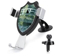 Jubonexis Gatto nero sul ponte arcuato bianco supporto per telefono auto supporto triangolo clip base presa d'aria cellulare supporto auto accessori automobilistici per smartphone cellulari da 4-6