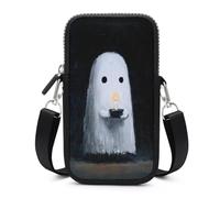 Jubonexis Ghost Holding A Candle Minimalistic Crossbody Borsa per Cellulare Smartphone Borsa Con Tracolla Regolabile Nero
