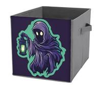 Jubonexis Ghost, lanterna gotica luminosa, cubi portaoggetti, cubi, pieghevoli, decorativi, in tessuto, organizer per la casa, con manici, per scaffali, armadi, 27 x 27 cm