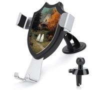 Jubonexis Ghosts on Forest Path Vintage House Car Phone Holder Mount Triangolo Clip Base Air Vent Cell Phone Mount Car Mount Accessori Automotive per 4-6 Pollici Cellulari Smartphone