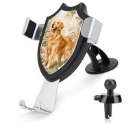 Jubonexis Golden Retriever in Forest Garden Supporto per telefono da auto con base a clip triangolare per bocchetta dell'aria del telefono cellulare, accessori automobilistici per smartphone da 4-6