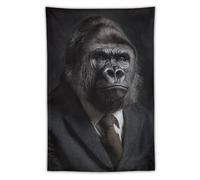 Jubonexis Gorilla in A Suit with A Tie Tapestry Poliestere Estetica Parete Hanging Camera da Letto Soggiorno Dormitorio Decor 101,6 x 152,4 cm
