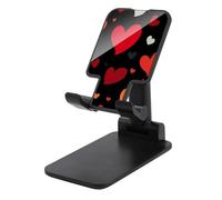 Jubonexis Grande cuore rosso su nero telefono cellulare stand pieghevole regolabile supporto per scrivania