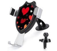 Jubonexis Grande cuore rosso su supporto nero per telefono da auto supporto triangolo clip base per bocchetta dell'aria supporto per telefono cellulare accessori automobilistici per smartphone