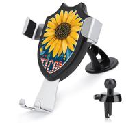 Jubonexis Grande girasole con testo di benvenuto su supporto per telefono da auto blu supporto triangolo clip base per bocchetta dell'aria supporto per telefono cellulare accessori automobilistici per